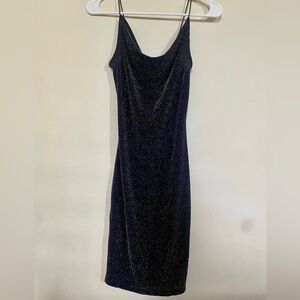 SPARKLY BLACK SPAGUETTHI STRAP DRESS SIZE 2 NWT